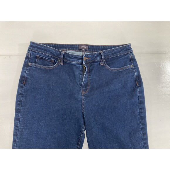 NYDJ Women’s Jeans Size 14 Blue Denim Straight Leg Lift Tuck Slimming Casual - Picture 3 of 11